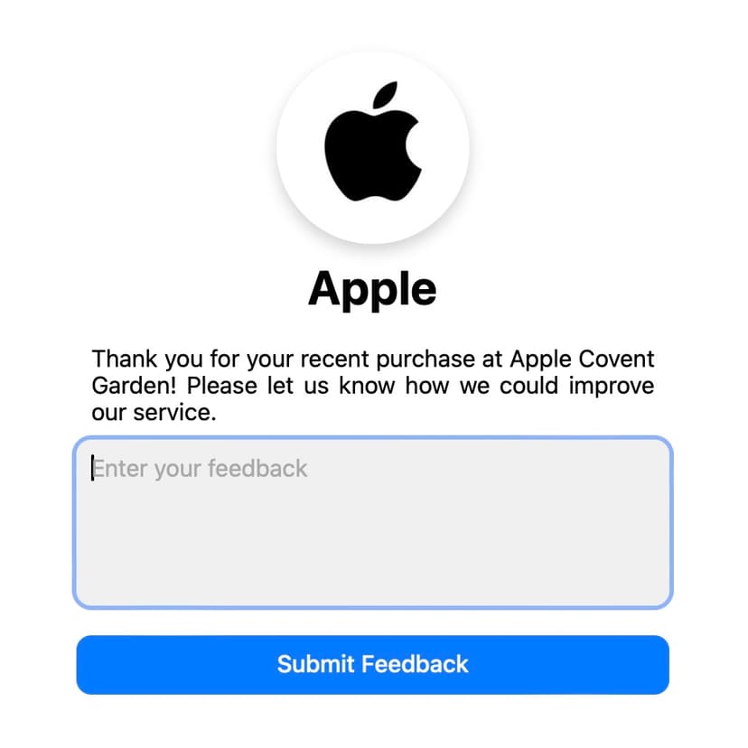 Screenshot of Simple Feedback Form project